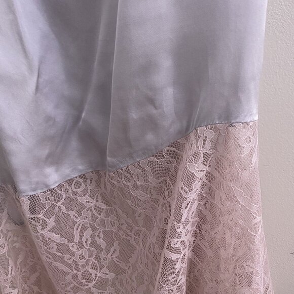 By Anthropologie Lace-Trimmed Dress SIZE 10 silver color new with tag - Picture 3 of 8